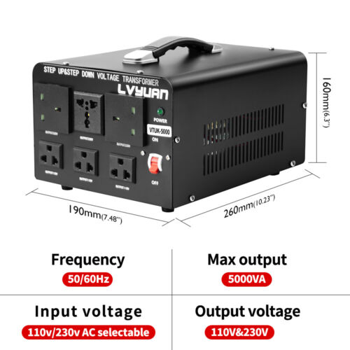 3000W Step Up Down Voltage Transformer Regulator 230V 110V Converter UK plug - Picture 2 of 8
