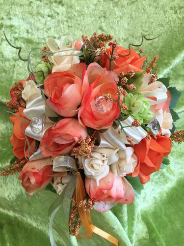 B31. ☘️💕Exclusiver Brautstrauß Strauß Künstliche Blumen Hochzeit Werfstrauß - Bild 4 von 7