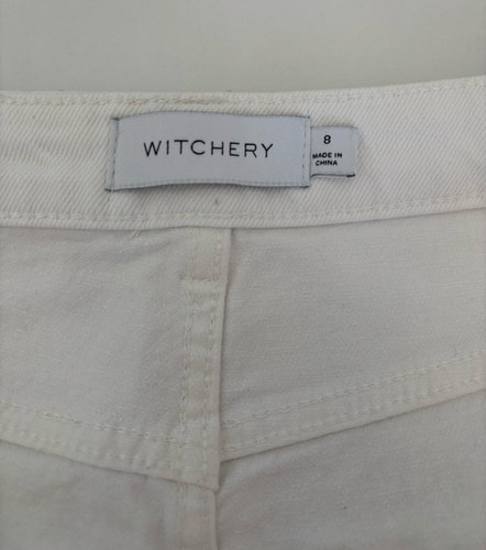 Witchery Women's White, High Rise, Straight Distressed Mom Jeans - Size 8 - Picture 4 of 11