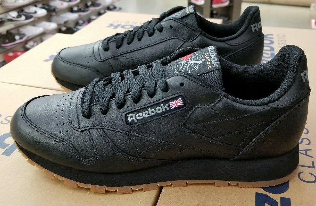 REEBOK CLASSIC LEATHER GY0954 MEN&#039;S BLACK RUBBER GUM | eBay