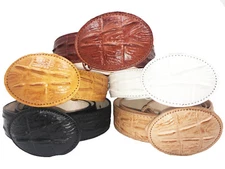 Heavy duty cowhide genuine leather crocodile print handmade 1.5" wide belt