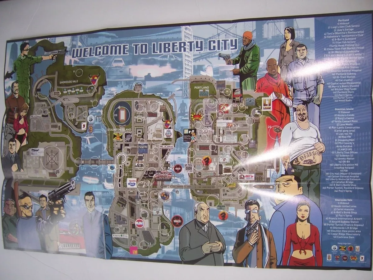 Grand Theft Auto 3 Map - Gta 3 Map - Sticker