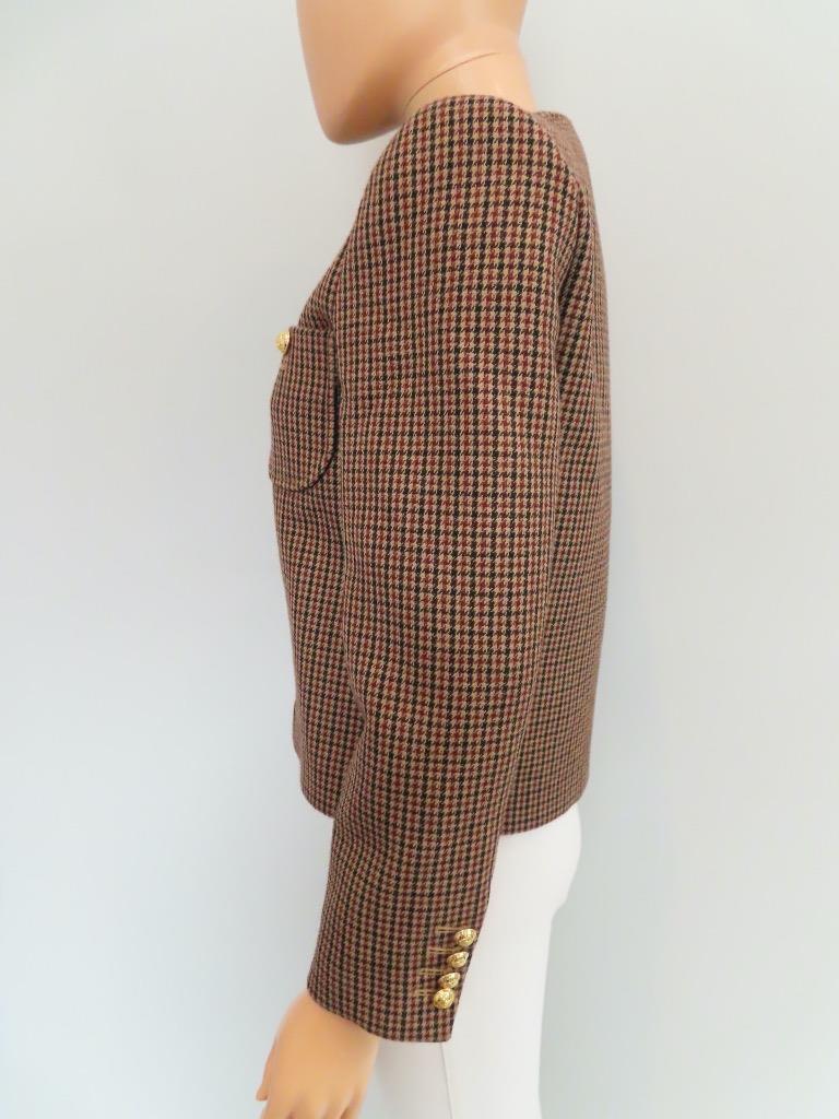 CELINE★素敵!Brown Double Houndstooth Chelsea Jacket NWT CELINE Brown Double Houndstooth Chelsea Jacket/Blazer F