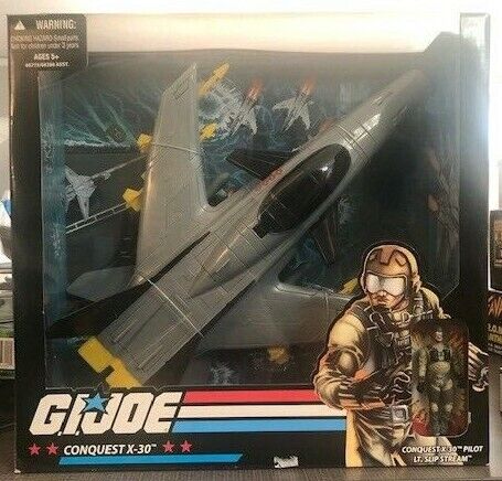 GI Joe Conquest X-30 Flugzeugfahrzeug + Pilot Lt. Slip Stream Figur Hasbro NEU - Bild 1 von 2