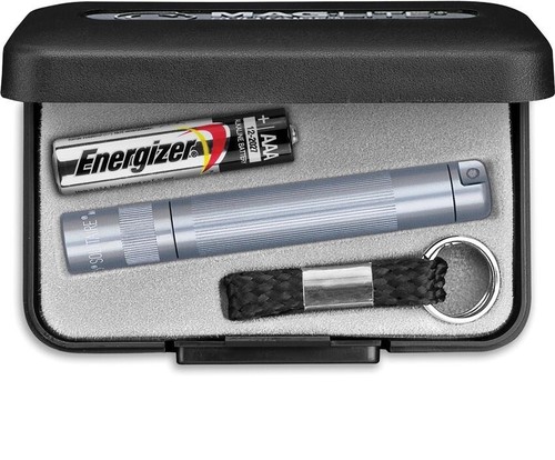 Mag lite Flashlight Mini Solitaire Gray with key loop in gift case Free S&H USA - Picture 2 of 3