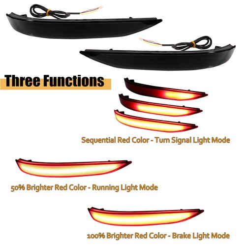 2 Smoked Rear Reflector LED Tail Brake Signal Lights For 18-22 Chevrolet Equinox - Bild 2 von 11