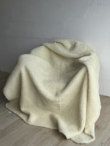 Wolldecke 100% Merinowolle 155x200 Lammwolle WEIß Plaid Schurwolle Wohndecke NEU - Bild 7 von 12