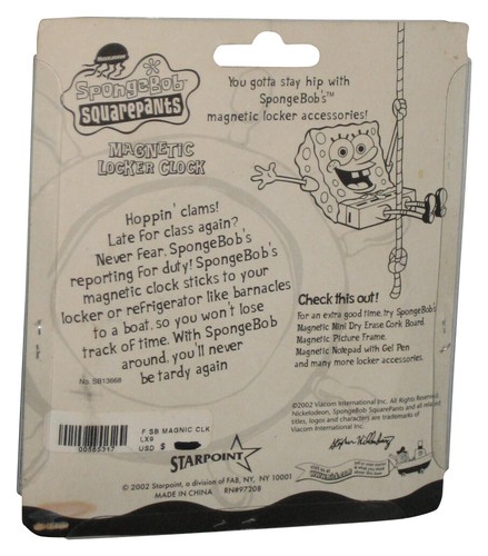Spongebob Schwammkopf (2002) Starpoint Lookin Good Pal Magnetic Locker Clock - ( - Bild 3 von 3