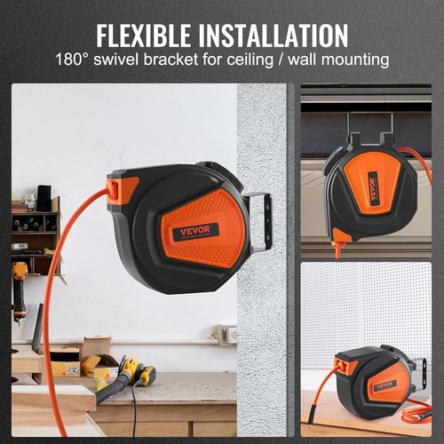 Durable 50ft Air Hose Reel with 300 PSI Rating and Protective Sleeve for Safety - Picture 7 of 11