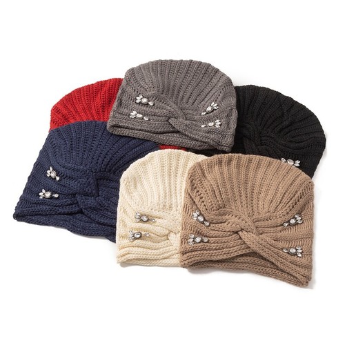 Knit Skull Hat Beanie Warm Winter Women Solid Cap Ski Skull Knitted Turban - Picture 2 of 28