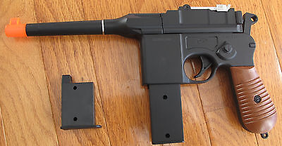 Airsoft Spring Pistol C96 Mauser Broomhandle With 2 Magazine Ebay