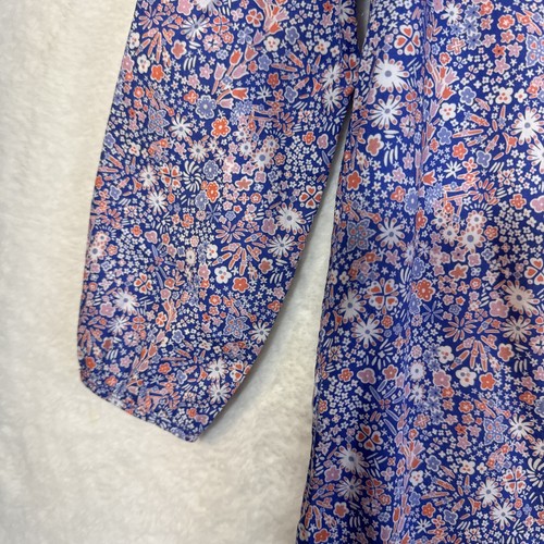 Crewcuts by J. Crew Girls Blue/orange Floral Print Long Sleeve Mini Dress Sz 7 - Picture 4 of 20