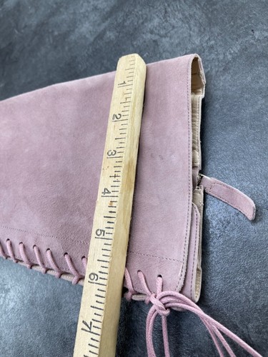 Kate Spade Knee High Boots Women 6M Lake Shoes Pink Suede Tall Prairie Lace Up - Picture 18 of 18