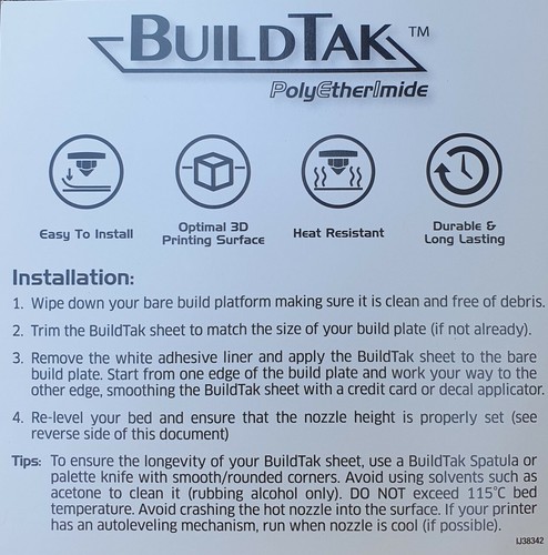 BuildTak Druckunterlage Druckfolie in verschied Ausführung. Versand gleicher Tag - Bild 5 von 72