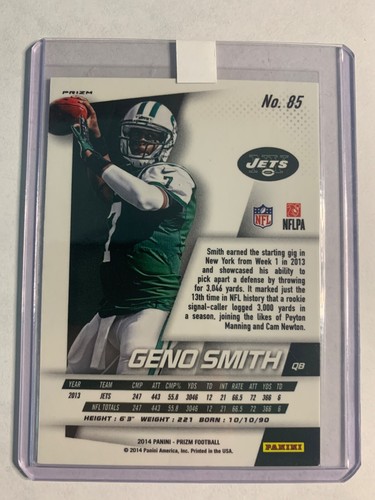 2014 Panini Prizm NFL Geno Smith Gold Red Prizm #85 Seahawks - Picture 2 of 2
