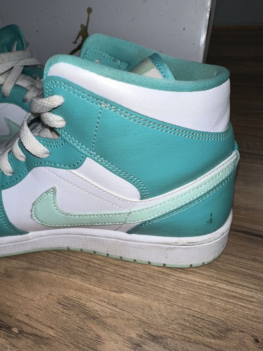 Air Jordan 1 Mid Washed Teal/Mint Foam-White Sneakers Womens