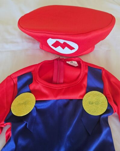 Super Mario Costume – Size XS Jumpsuit & Hat for Halloween Cosplay - Picture 3 of 4