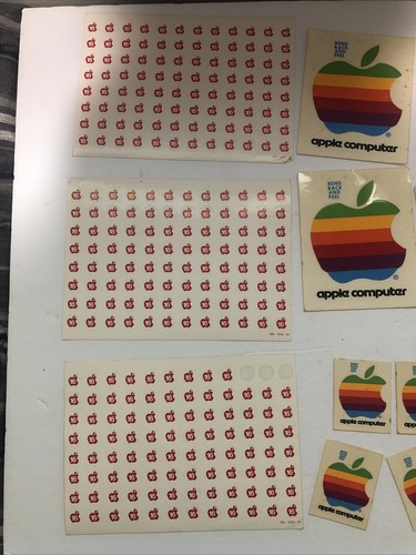 Lot of Original Vintage Apple Stickers Late 1970s 4 Large Apple/4 Small + More - Picture 4 of 5