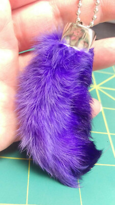 Rabbit Foot Key chain - PURPLE- Lucky for you not him ! Rabbits foot