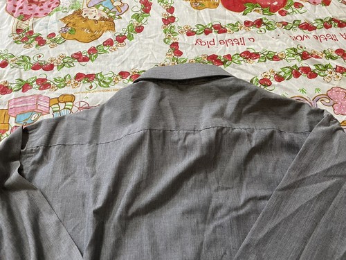 Mens Pierre Cardin Gray Solid Striped Pattern Button Down Shirt. Size 17-17 1/2 - Picture 11 of 13