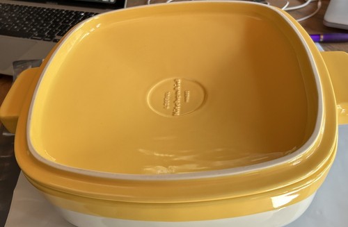 Vintage Kitchenaid gelb/weiß Auflaufform mit Deckel - Bild 2 von 6
