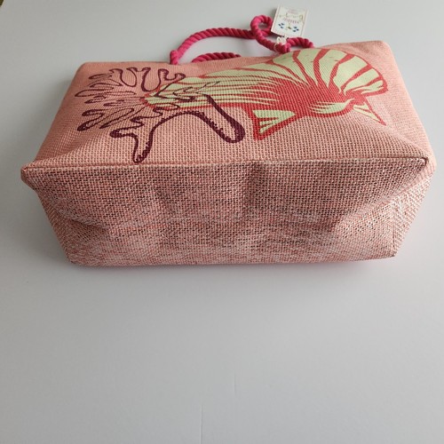Paradise Bags Spacious Pink Tote Fully Lined Rope Handles Sea Shell NWT - Picture 5 of 10