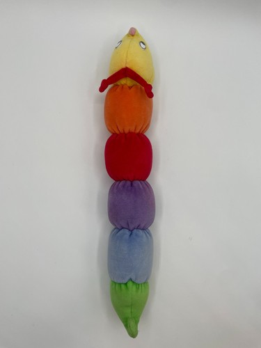 Baby Gund 1990 Caterpillar Plush Colorful Crinkle Rattle Rainbow 16” Yellow Red - Picture 3 of 10