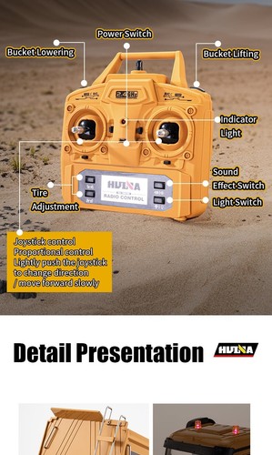Huina RC Dumper Tipper 2.4G 10ch with Die Cast Parts Construction Vehicle 1536 - Picture 15 of 21