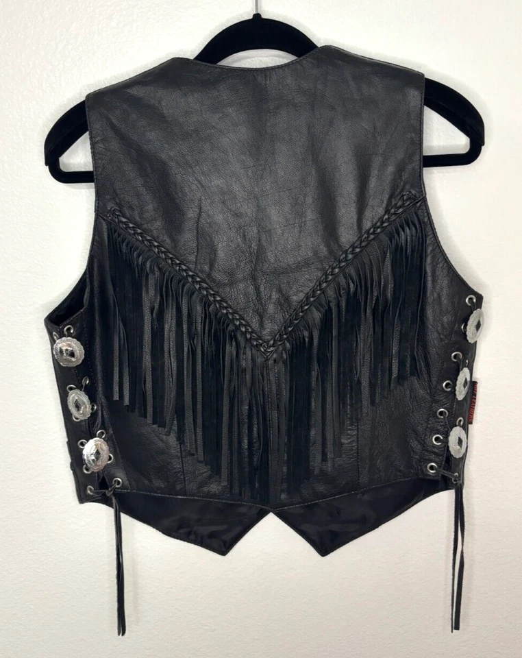 Hot кожи бахрома жилет с молочной железы осведомленности нашивка размер L - Изображение 2 из 4