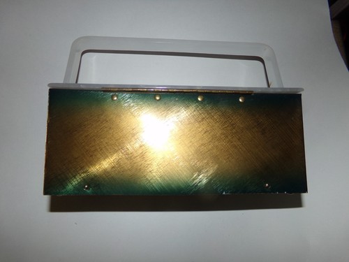 Vintage Dorset Rex Fifth Avenue Lucite and gold and green metal purse - Picture 5 of 11