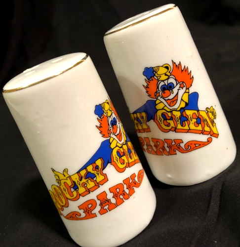 Rocky Glen Vergnügungspark Vintage Keramik Salz & Pfefferstreuer Moosic Pa. Selten - Bild 1 von 11