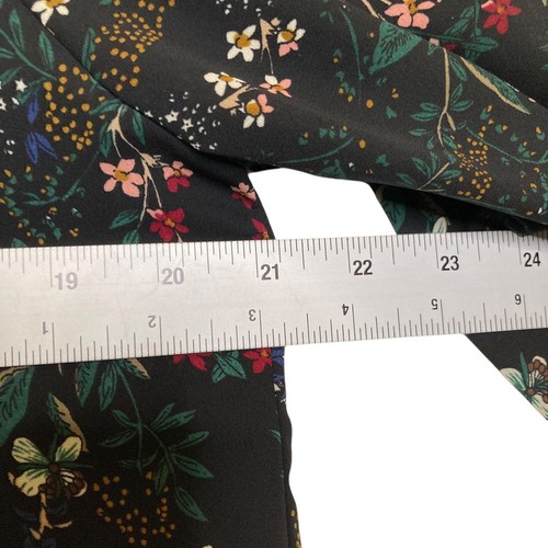 VERONICA M Bluse schwarz geblümt Größe S Rollkragen Bindeärmel - Bild 9 von 12