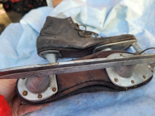 Vintage Alumo Standard Schlittschuhschuhe Eis Speed Skates schwarz T - Bild 5 von 6