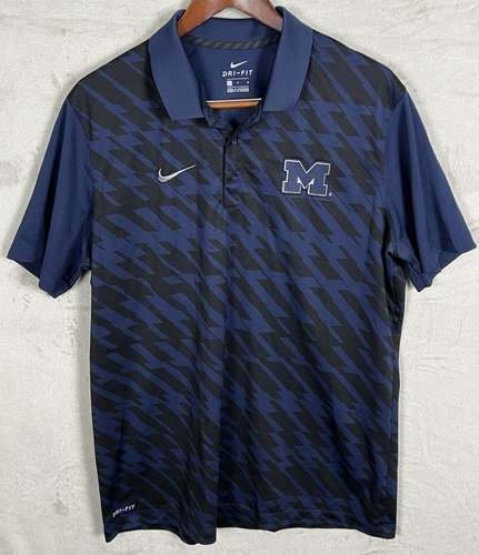 Nike Herren Poloshirt Größe L Navy Farbe Dri Fit Michigan University Wolverines