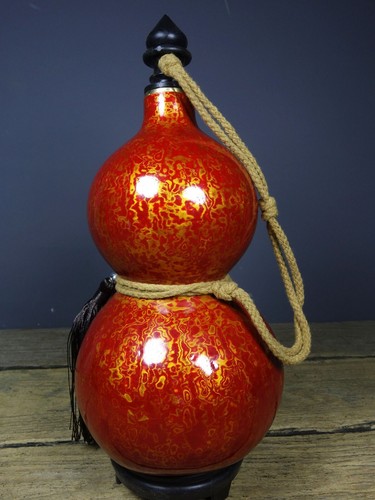 Old Tibetan lacquer gourd, lucky luck, wealth, blessings, warding off evil - Picture 4 of 9