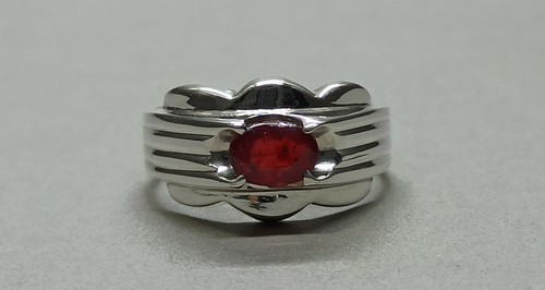 Natural Oval Cut Pigeon Blood Red Ruby Sterling Silver 925 Handmade Women Ring - Picture 9 of 12