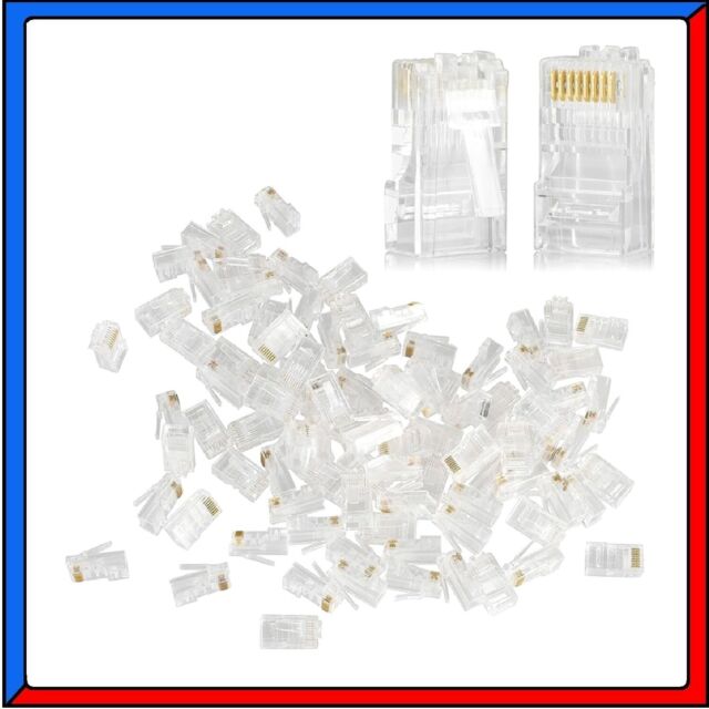 Connettori Terminali Plug LAN Ethernet RJ45 CAT5 CAT6 per Cavo di Rete UTP FTP Connettori Terminali Plug LAN Ethernet RJ45 CAT5 CAT6 per Cavo di Rete UTP FTP