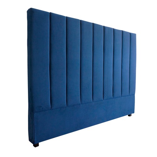 Oslo King Upholstered Bed Head Headboard Velvet Blue - Picture 2 of 5