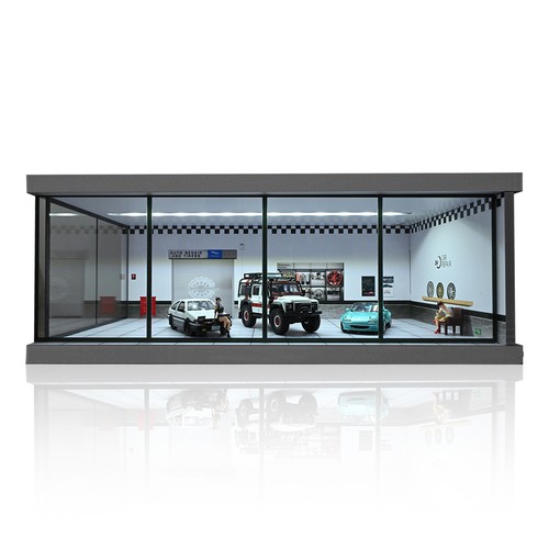 1/64 Diorama Car Garage Model LED Lighting City Workshop Scene Display Model Toy - Picture 14 of 29