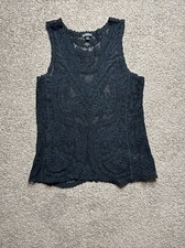 Women  s XS Express Black Floral Lace Tank Top