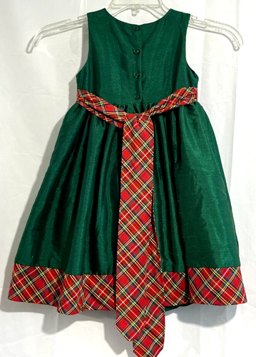 De Colección Vestido de Navidad Laura Ashley Niñas Verde A Cuadros Tafetán, Tul Bajo Falda 6 - Imagen 2 de 10