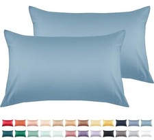 Cotton Pillow Cases Standard Size Set of 2 600 Thread Count Pillowcases 20x26...
