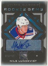 2021-22 Black Diamond Rookie Gems Pure Black Signatures RGNL Nils Lundkvist /199