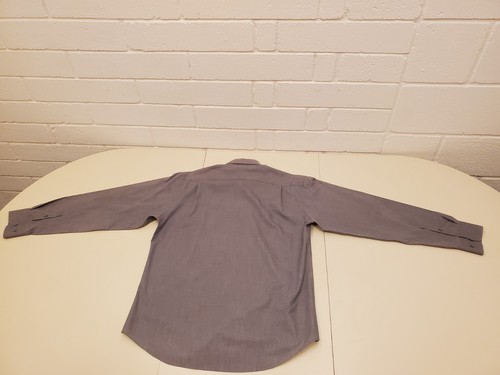 HUGO BOSS LS Long Sleeve Mens 15 1/2 GRAY SHIRT TAB BUTTON DOWN DRESS CASUAL - Picture 14 of 19
