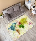 3D Watercolour ZHU435 World Map Non Slip Rug Mat Round Elegant Carpet Amy