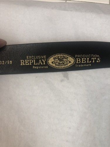 REPLAY Men Belt 31/32 Strap Leather Made In Italy New - Picture 5 of 11