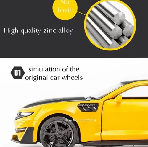 Chevrolet Camaro Transformers Diecast Model Toy Car Sound&Light Gift 1:32 Scale - Picture 4 of 23