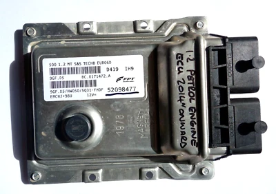 Fiat 500 1.2 Petrol Engine ECU 52098477 2014 Onwards Genuine OEM - Image 1 of 3