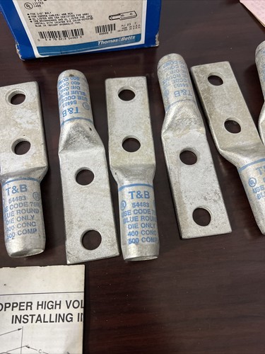 Thomas & Betts 54255 Color Keyed Lug Terminal 1/2 Bolt Box of 6 - Picture 4 of 4