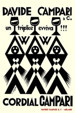 Poster poster poster advertising aperitif Cordial Campari print 50x70 cm.